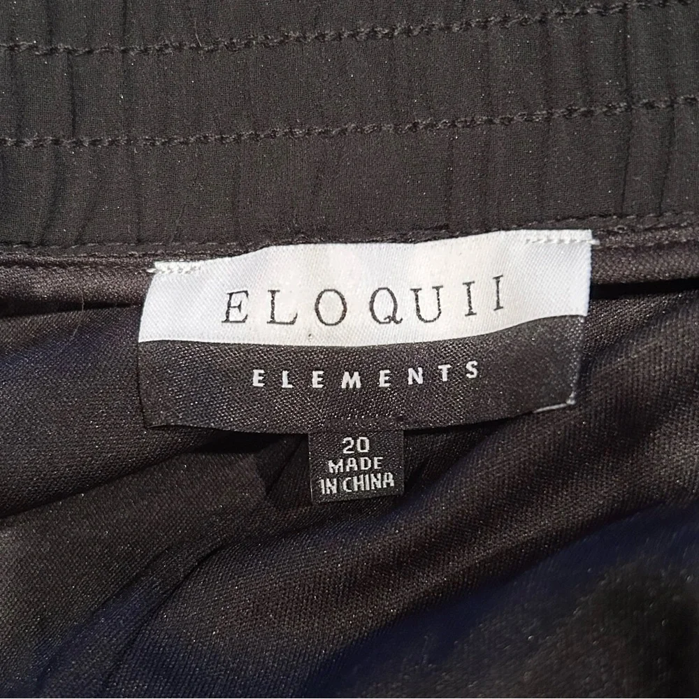 Eloquii Elements Womens Black Sequin Pants Sz 20 High Rise Party Evening Tapered